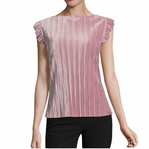 Worthington Pleated Velvet Top M